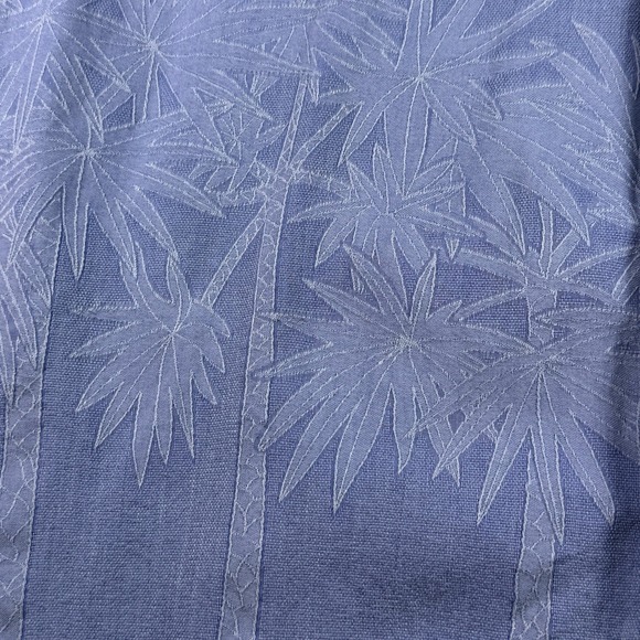 Tommy Bahama Silk Button Down Shirt Men's L Blue Palm Tree Tropical - Picture 2 of 14